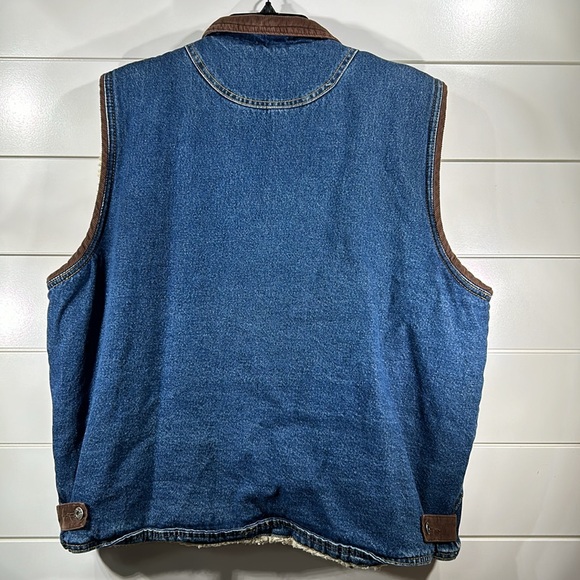 Vintage Denim Wrangler Sherpa Lined Vest XL - Picture 3 of 5